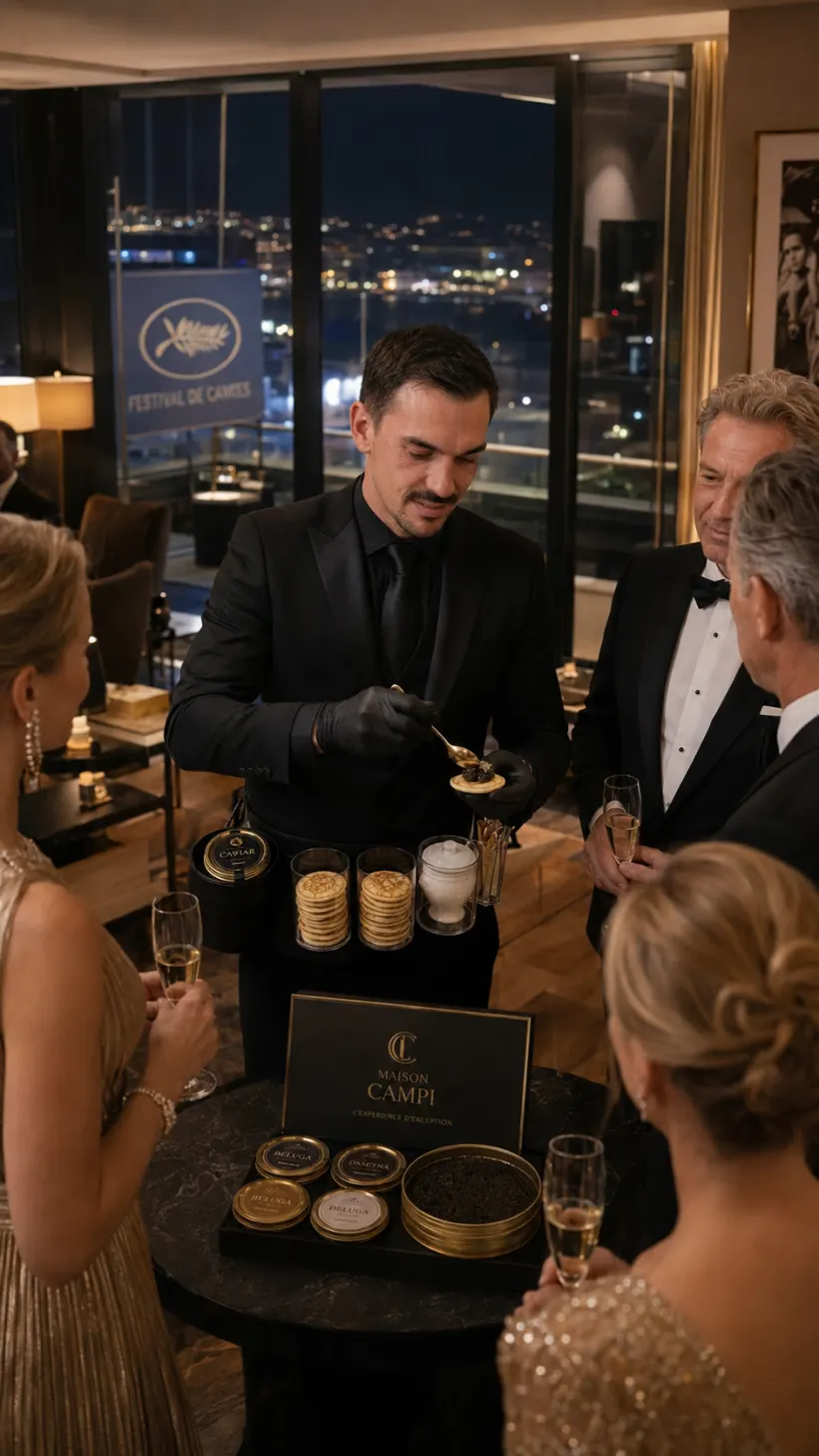 Service de caviar en live dans une suite à Cannes